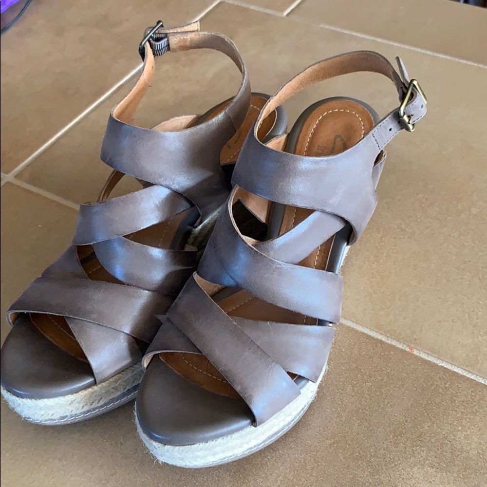 Clark wedge sandals, size 8